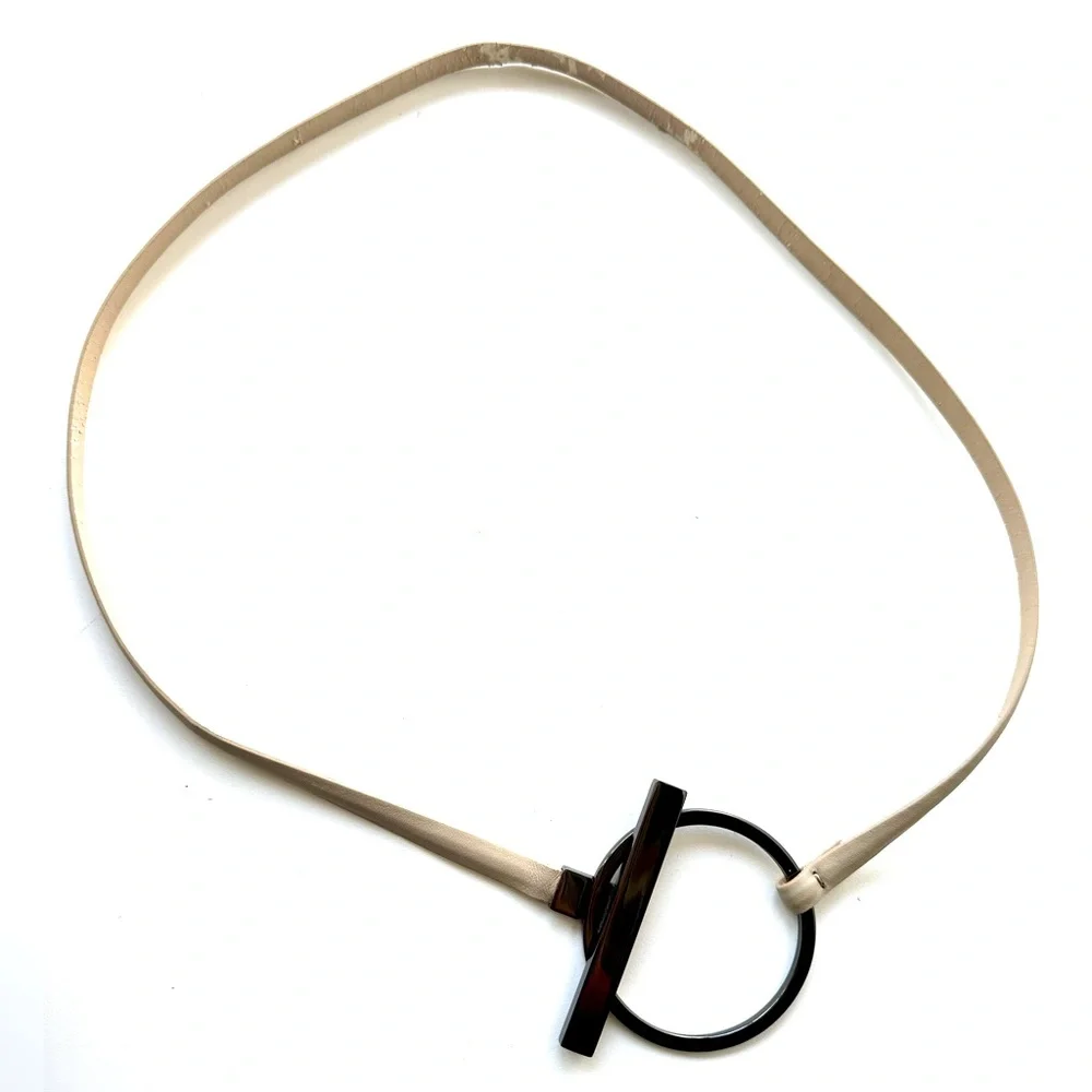 Beige Belt, Gunmetal Magnet oversized fastening , size S